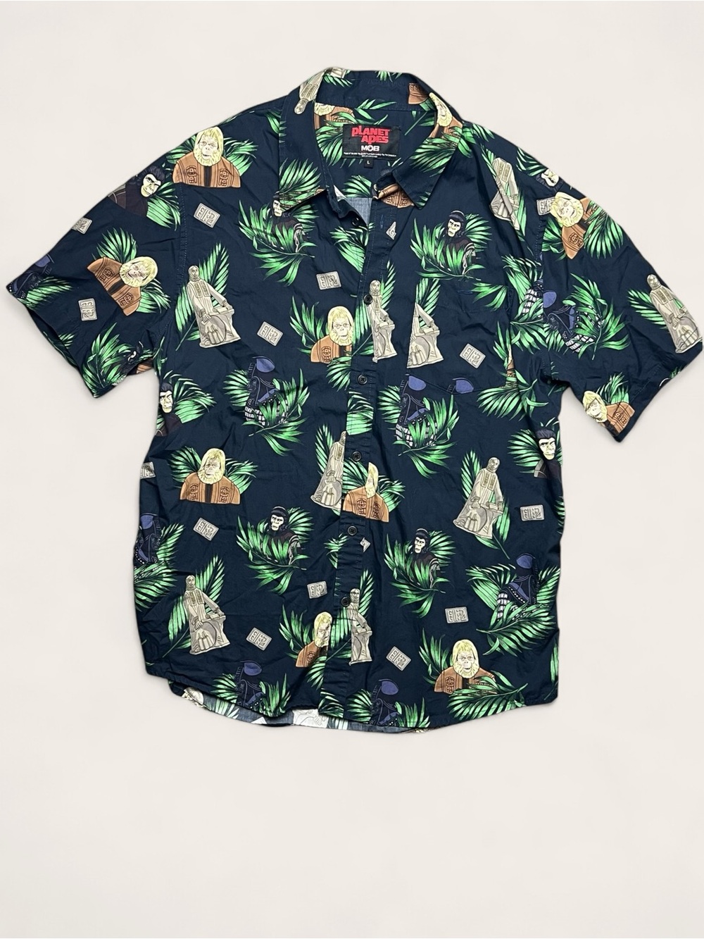 Middle Of Beyond Button Down Shirt Planet Of The Apes Print MOB Mens L
